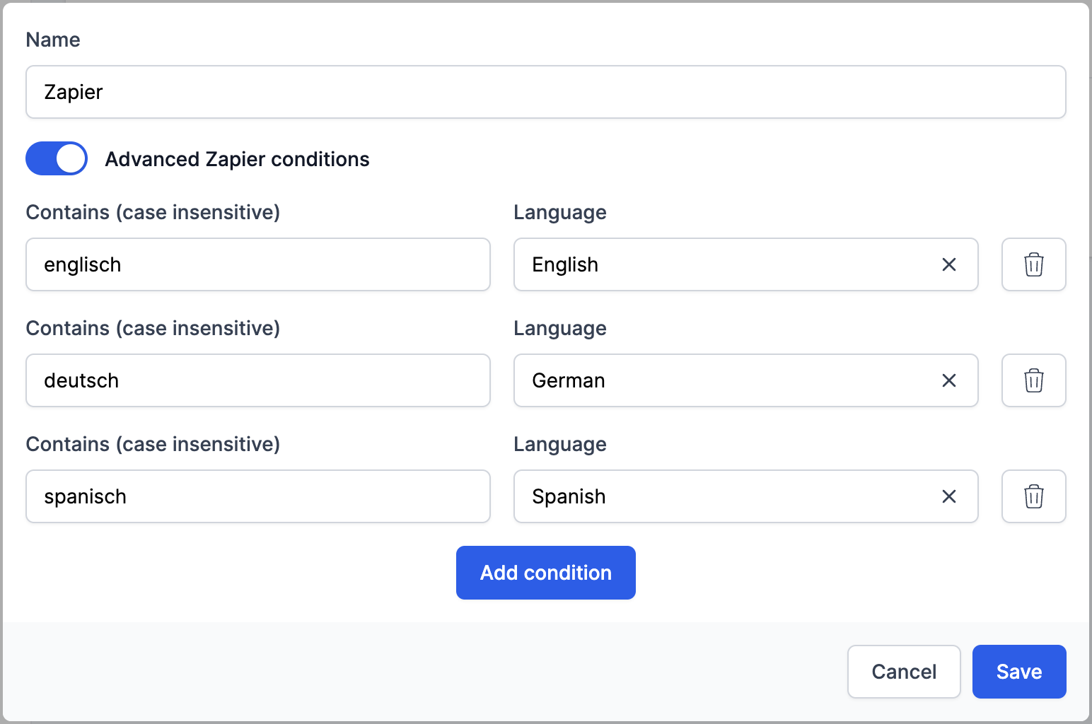 Advanced Zapier conditions